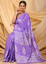 Cotton Purple Daily Wear Printed Saree